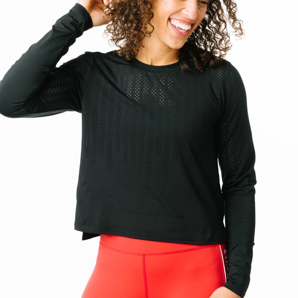 Black Chillcicle Crop Long T RC